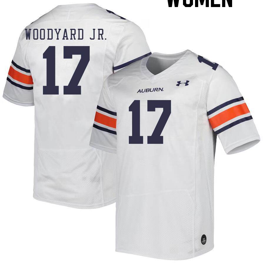 Women #17 Robert Woodyard Jr. Auburn Tigers College Football Jerseys Stitched-White